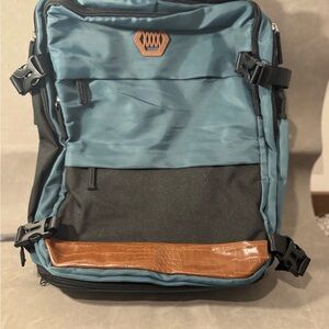 Convertible Travel Backpack w/ USB Charging Port – Teal & Black Laptop Backpack